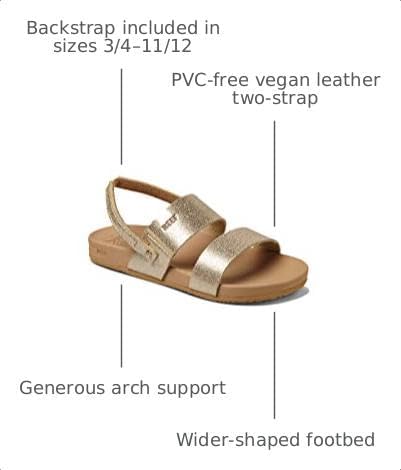 REEF Girls ToddlerLittle Kids Cushion Vista Sandal Tan-champagne