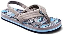 REEF Boys ToddlerLittle Kid Ahi Beach Flip Flop, Soft Cushion Footbed, Water Friendly Tan Sharks