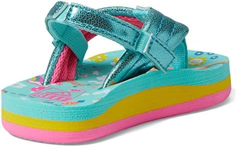 REEF Girls ToddlerLittle Kid Ahi Beach Flip Flop, Soft Cushion Footbed, Water Friendly Love Rainbow