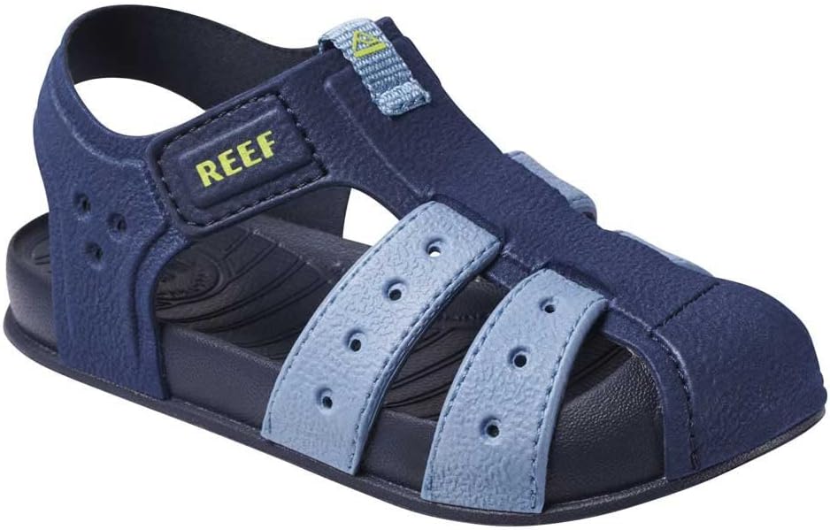 REEF Kids' Water Beachy Fisherman Sandals GreyOceanLime