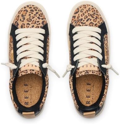 REEF Women's Lay Day Dawn Leather Shoes Leopard Suede