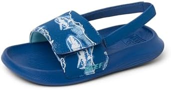 REEF Little Salty Boys Slide Royal Sharks 9 C