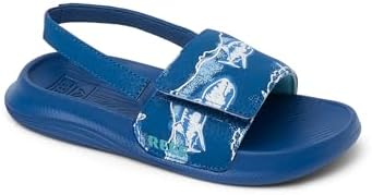 REEF Little Salty Boys Slide Royal Sharks 9 C