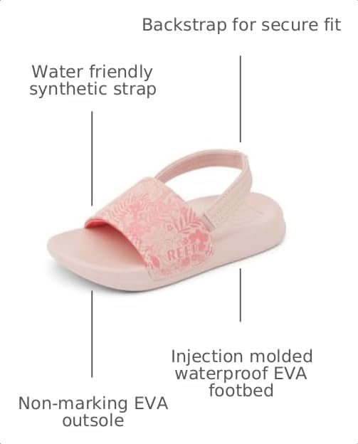 REEF Girls ToddlerLittle Kids One Slide Sandal Flower Field