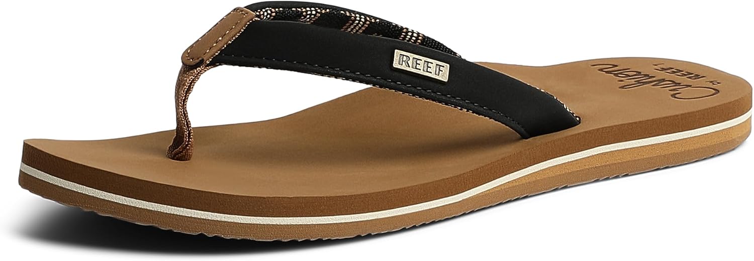 REEF Women's Cushion Sands Sandals Black-tan