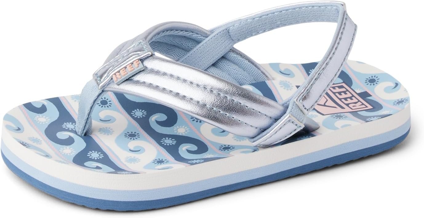REEF Girls ToddlerLittle Kid Ahi Beach Flip Flop, Soft Cushion Footbed, Water Friendly Wavey
