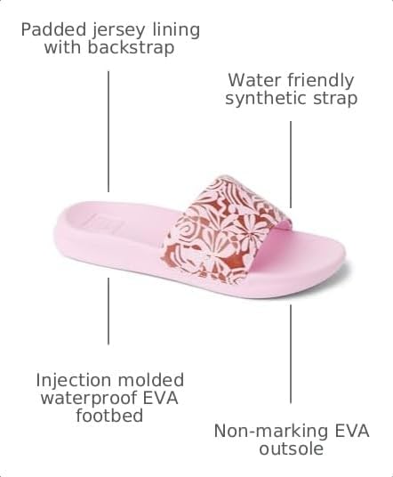 Reef Girls Kids One Slide Sandal Pink Modern Floral