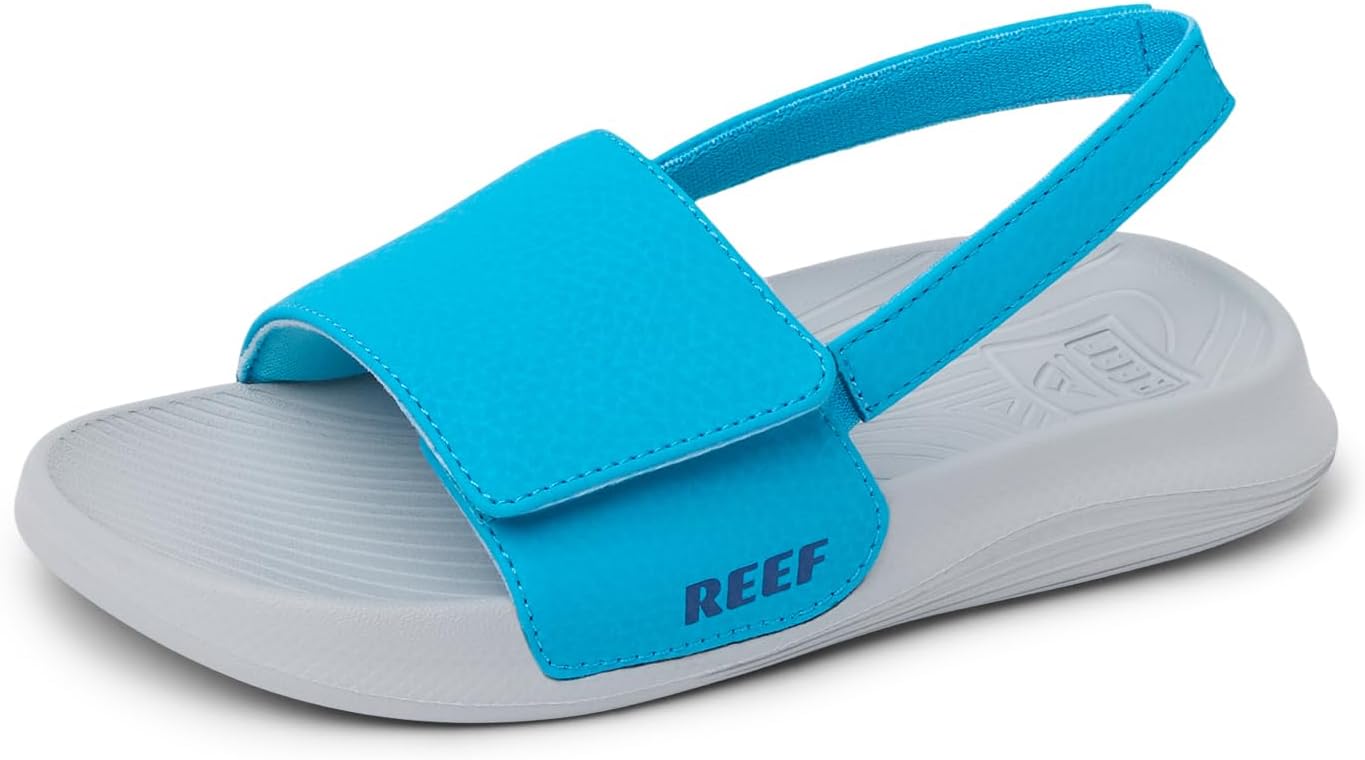 REEF Boys Sandals, ToddlerLittle Kid Salty Slide, GreyBlue, 9