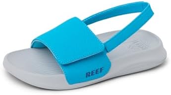 REEF Boys Sandals, ToddlerLittle Kid Salty Slide, GreyBlue, 9