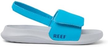 REEF Boys Sandals, ToddlerLittle Kid Salty Slide, GreyBlue, 9
