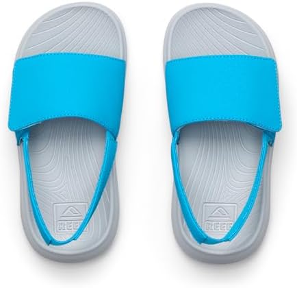REEF Boys Sandals, ToddlerLittle Kid Salty Slide, GreyBlue, 9