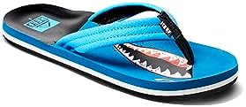 REEF Boys Kids Ahi Beach Flip Flop, Soft Cushion Footbed, Water Friendly Sharky Ocean