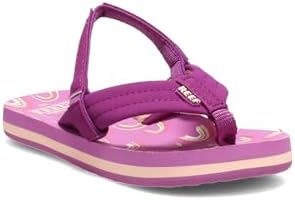 REEF Girls ToddlerLittle Kid Ahi Beach Flip Flop, Soft Cushion Footbed, Water Friendly Purple Rainbow