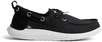 REEF Men's Swellsole Pier Boat Shoes Black Mesh