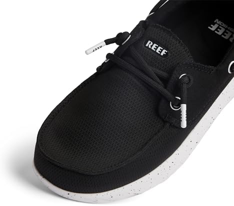 REEF Men's Swellsole Pier Boat Shoes Black Mesh