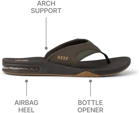 REEF Mens Sandals, Fanning BrownGum