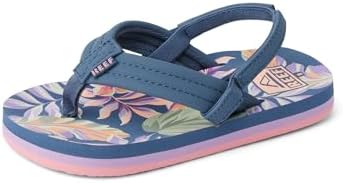 REEF Girls ToddlerLittle Kid Ahi Beach Flip Flop, Soft Cushion Footbed, Water Friendly Indigo Tropical