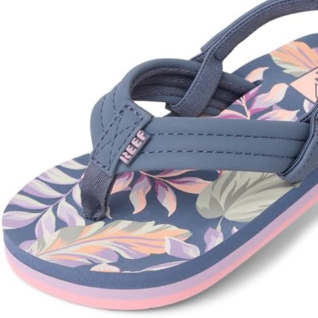 REEF Girls ToddlerLittle Kid Ahi Beach Flip Flop, Soft Cushion Footbed, Water Friendly Indigo Tropical