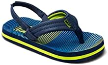 REEF Boys ToddlerLittle Kid Ahi Beach Flip Flop, Soft Cushion Footbed, Water Friendly Aqua Green Stripe