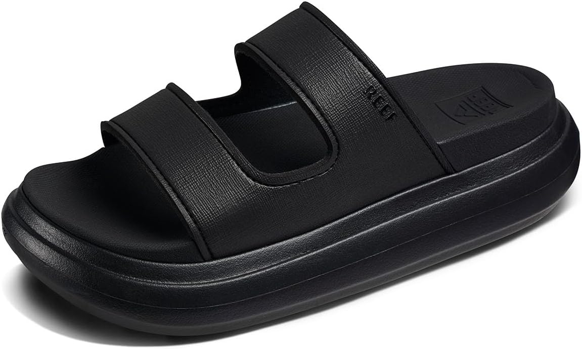 REEF Cushion Bondi 2 Bar Women's Slide Sandal, Lightweight and Supportive Footbed, Water Friendly BlackBlack