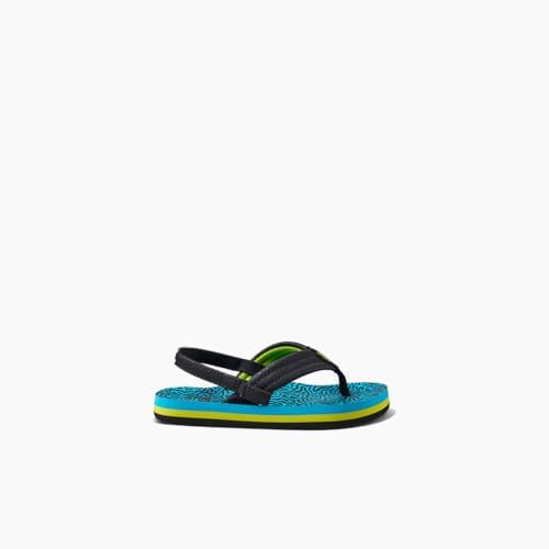 REEF Boys ToddlerLittle Kid Ahi Beach Flip Flop, Soft Cushion Footbed, Water Friendly Blue Coral