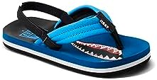 REEF Boys ToddlerLittle Kid Ahi Beach Flip Flop, Soft Cushion Footbed, Water Friendly Sharky Ocean