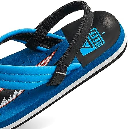 REEF Boys ToddlerLittle Kid Ahi Beach Flip Flop, Soft Cushion Footbed, Water Friendly Sharky Ocean