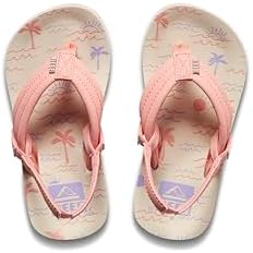 REEF Girls ToddlerLittle Kid Ahi Beach Flip Flop, Soft Cushion Footbed, Water Friendly Vintage Oasis