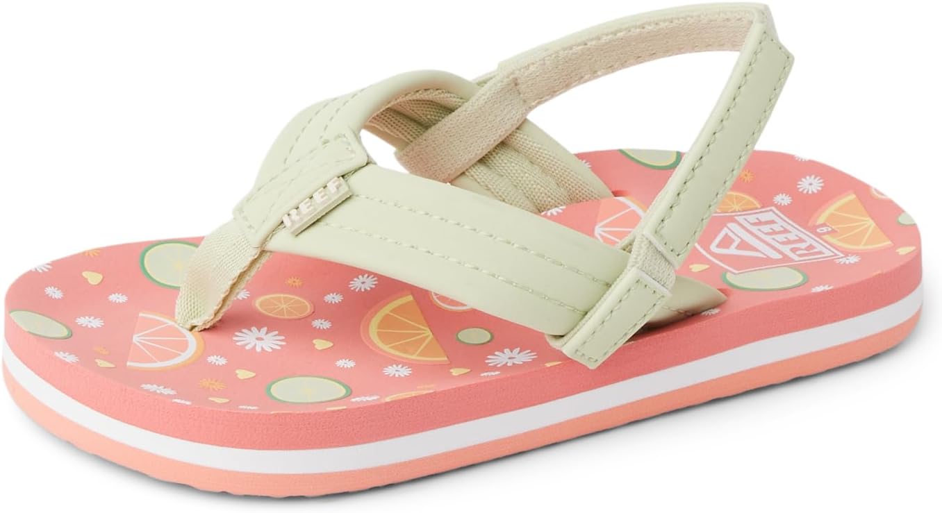 REEF Girls ToddlerLittle Kid Ahi Beach Flip Flop, Soft Cushion Footbed, Water Friendly initial