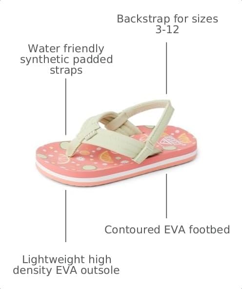 REEF Girls ToddlerLittle Kid Ahi Beach Flip Flop, Soft Cushion Footbed, Water Friendly initial