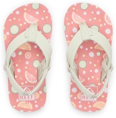 REEF Girls ToddlerLittle Kid Ahi Beach Flip Flop, Soft Cushion Footbed, Water Friendly initial