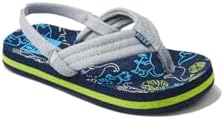 REEF Boys ToddlerLittle Kid Ahi Beach Flip Flop, Soft Cushion Footbed, Water Friendly Navy- Grey Dino