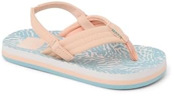 REEF Girls ToddlerLittle Kid Ahi Beach Flip Flop, Soft Cushion Footbed, Water Friendly Peach-blue Animal