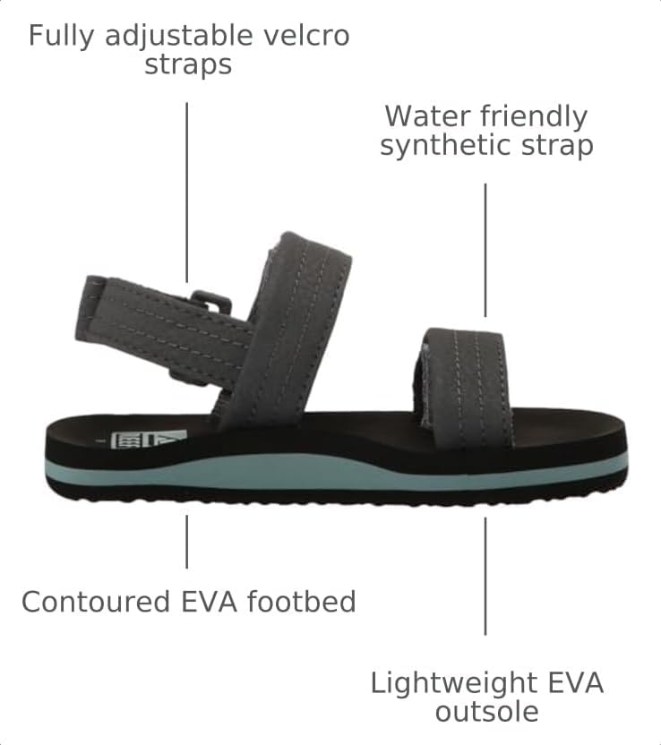 Reef ToddlerLittle Kid Ahi Convertible Sandal, Water Friendly, Adjustable Strap, GreyAquifer, 9