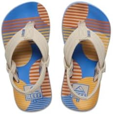 REEF Boys ToddlerLittle Kid Ahi Beach Flip Flop, Soft Cushion Footbed, Water Friendly Vintage Circle Stripe