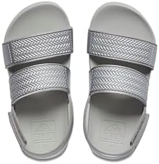 REEF Girls ToddlerLittle Kid Water Vista Platform Sandal, Water Friendly, Adjustable Strap Silver