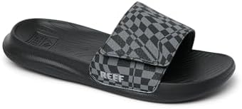 REEF unisex-child Kids Salty Slide Black Swell Checker