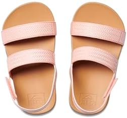 REEF Girls ToddlerLittle Kid Water Vista Platform Sandal, Water Friendly, Adjustable Strap Peach Parfait