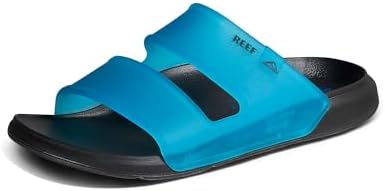 REEF Men's Oasis Double Up Waterproof Slides Translucent Blue