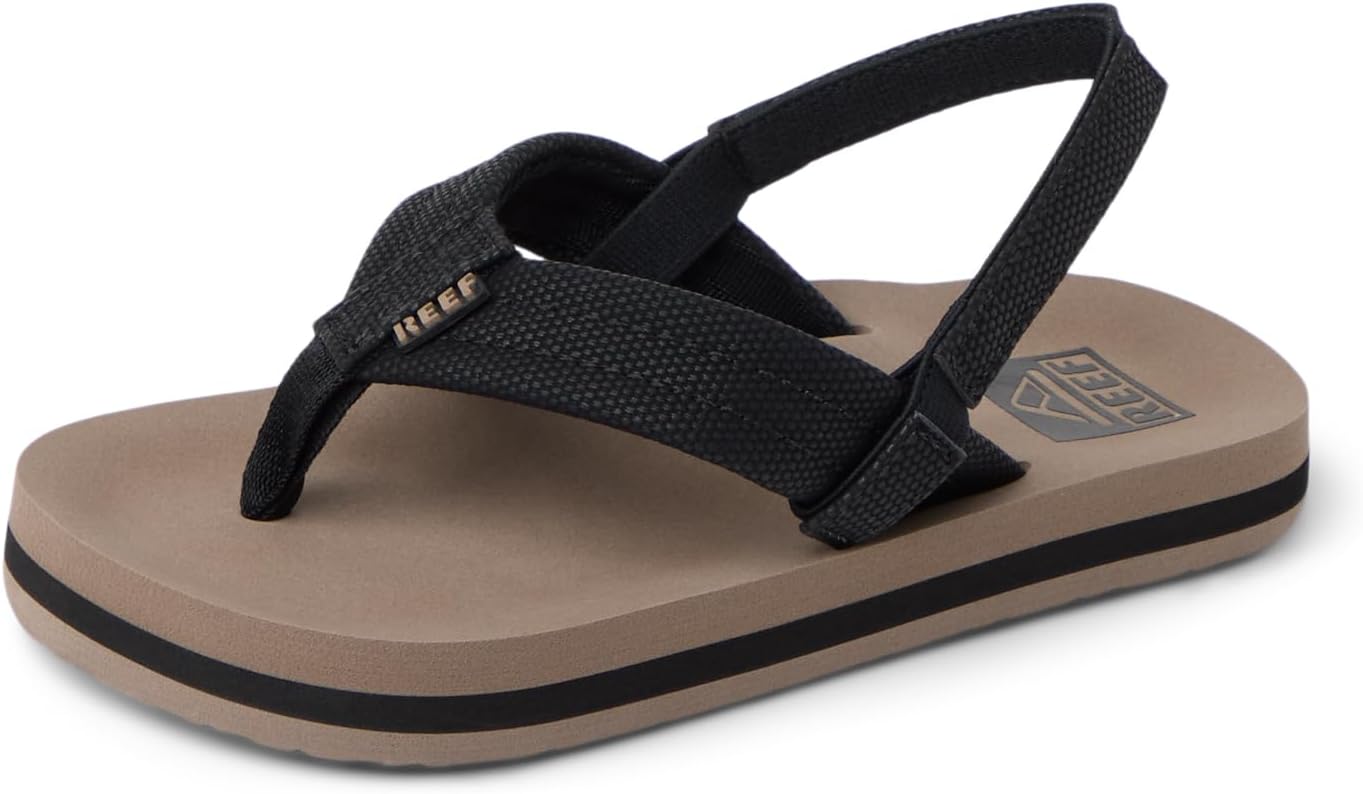 REEF Boys ToddlerLittle Kid Ahi Beach Flip Flop, Soft Cushion Footbed, Water Friendly BlackTan