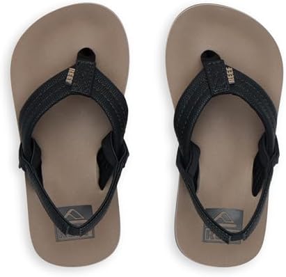 REEF Boys ToddlerLittle Kid Ahi Beach Flip Flop, Soft Cushion Footbed, Water Friendly BlackTan