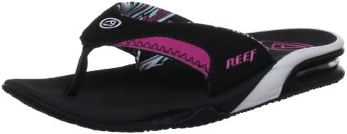 REEF Women's Fanning Bottle Opener Flip Flops Black Native