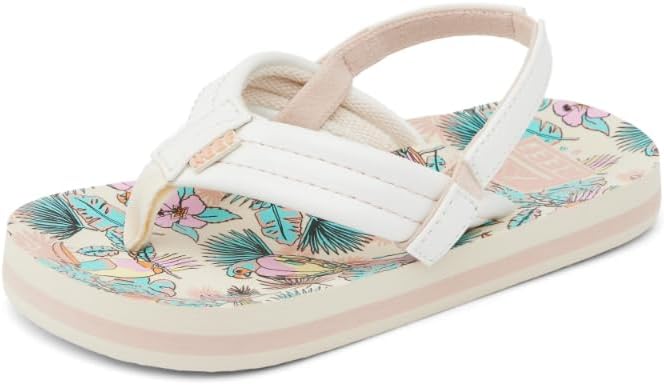 REEF Girls ToddlerLittle Kid Ahi Beach Flip Flop, Soft Cushion Footbed, Water Friendly initial