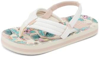 REEF Girls ToddlerLittle Kid Ahi Beach Flip Flop, Soft Cushion Footbed, Water Friendly initial