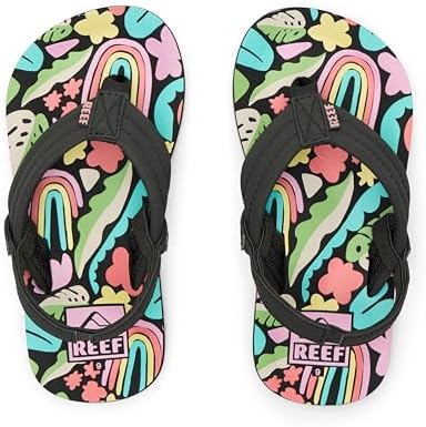 REEF Girls ToddlerLittle Kid Ahi Beach Flip Flop, Soft Cushion Footbed, Water Friendly initial