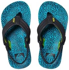REEF Boys ToddlerLittle Kid Ahi Beach Flip Flop, Soft Cushion Footbed, Water Friendly Blue Coral