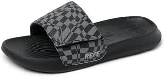 REEF unisex-child Kids Salty Slide Black Swell Checker