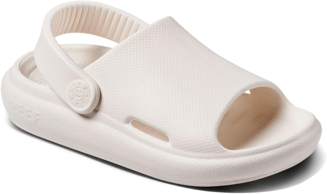 Reef ToddlerLittle Kid Rio Slide Sandal, Super Soft Molded EVA Footbed, Lightweight, Water Friendly, Backstrap, Whisper White, 9