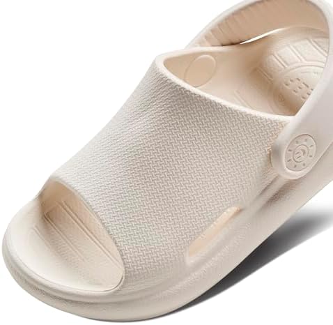 Reef ToddlerLittle Kid Rio Slide Sandal, Super Soft Molded EVA Footbed, Lightweight, Water Friendly, Backstrap, Whisper White, 9