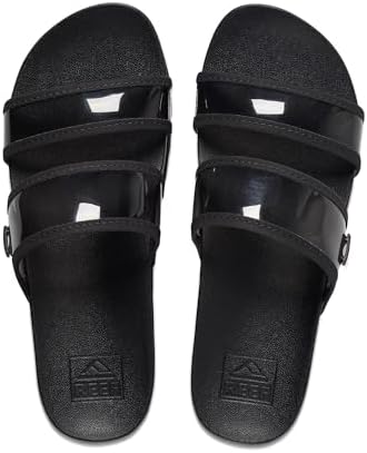 REEF Women's Vista Hi Energy Slide Sandal Black Transparent
